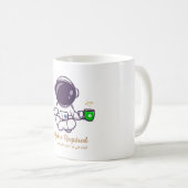 Funny Astronaut Yoga Coffee Mug –Caffeine Required コーヒーマグカップ (正面右)