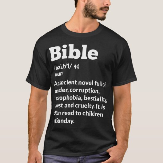 Funny Atheist AntiReligion Atheism Bible family Tシャツ (正面)