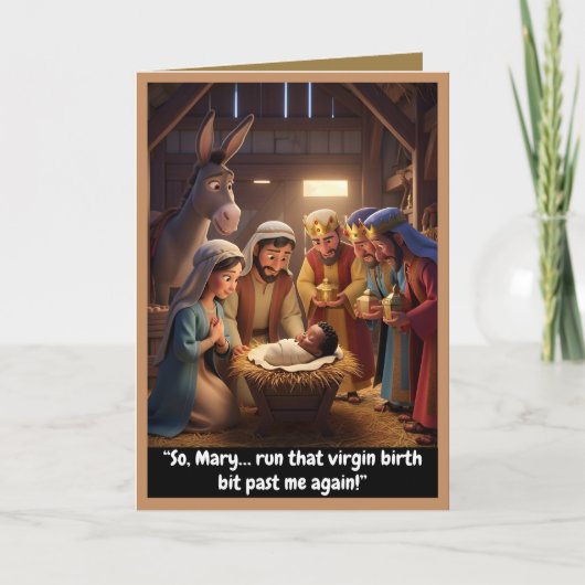 Funny atheist card, virgin birth theme カード (正面)