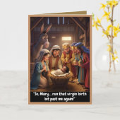 Funny atheist card, virgin birth theme カード (黄色い花)