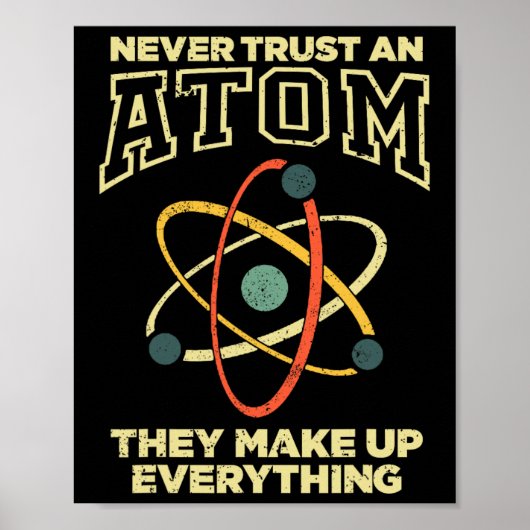 Funny Atom Art Men Women Stem Molecule Chemistry T ポスター (正面)