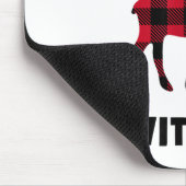 Funny Attitude Don't Moose With Me Winter Buffalo  マウスパッド (コーナー)