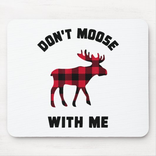 Funny Attitude Don't Moose With Me Winter Buffalo  マウスパッド (正面)