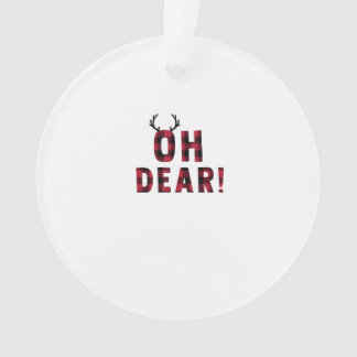Funny Attitude Oh Dear Plaid Deer Acrylic Ornament オーナメント