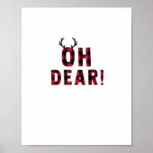 Funny Attitude Oh Dear Plaid Deer Creative Design ポスター (正面)