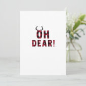 Funny Attitude Oh Dear Plaid DeerFlat Holiday Card シーズンカード (スタンド正面)