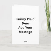 Funny Attitude Oh Dear Plaid DFolded Greeting Card カード (裏面)