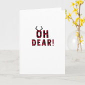 Funny Attitude Oh Dear Plaid DFolded Greeting Card カード (黄色い花)