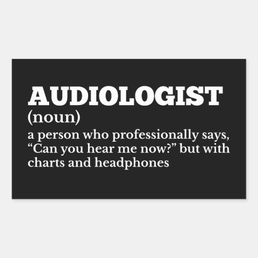 Funny Audiologist Definition 長方形シール (正面)