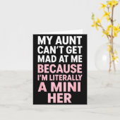 Funny Aunt Niece Mini Her Matching Family Quote  カード (黄色い花)