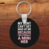 Funny Aunt Niece Mini Her Matching Family Quote  キーホルダー (正面)