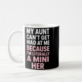 Funny Aunt Niece Mini Her Matching Family Quote  コーヒーマグカップ (左)