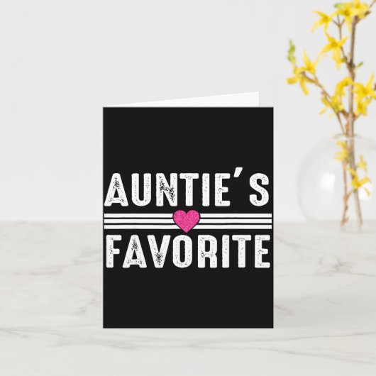 Funny Auntie'ss Favorite Son Daughter I'm Auntie's カード (黄色い花)