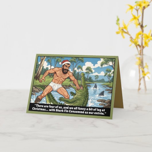 Funny Australian Christmas カード (黄色い花)