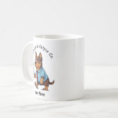 Funny Australian Kelpie Dog Business Suit Coffee  コーヒーマグカップ (正面左)