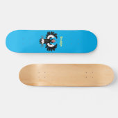 Funny Australian magpie cartoon illustration  スケートボード (横)