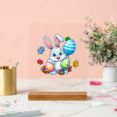 Funny Autism Awareness Puzzle Easter Bunny Eggs Ki アクリルサイン (ウェディング)