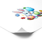 Funny Autism Awareness Puzzle Easter Bunny Eggs Ki フォトプリント (角)