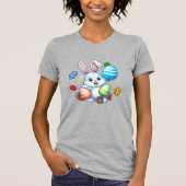 Funny Autism Awareness Puzzle Easter Bunny Eggs Ki Tシャツ (正面)