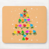 Funny Autism Christmas Tree Tee Ornament Decor Gif マウスパッド (正面)
