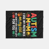 Funny Autism Parent Mom Don't Have Patience Left F フリースブランケット (正面(横))