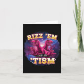 Funny Autism Rizz Em With The Tism Dinosaur Meme A カード (正面)