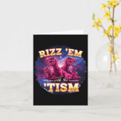 Funny Autism Rizz Em With The Tism Dinosaur Meme A カード (黄色い花)