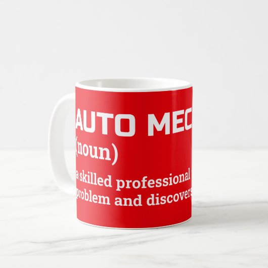 Funny Auto Mechanic Definition コーヒーマグカップ (正面左)