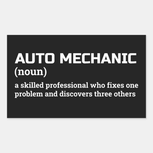 Funny Auto Mechanic Definition 長方形シール (正面)