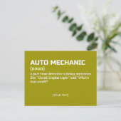 Funny Auto Mechanic Definition Gift ポストカード (スタンド正面)