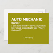 Funny Auto Mechanic Definition Gift ポストカード (正面/裏面)
