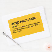 Funny Auto Mechanic Job Definition 長方形シール (封筒)
