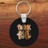 Funny Autumn Fall Thankful Turkey Thanksgiving Gob キーホルダー (正面)