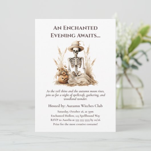 Funny Autumn Skeleton – Witchy Fall Gathering 招待状 (スタンド正面)