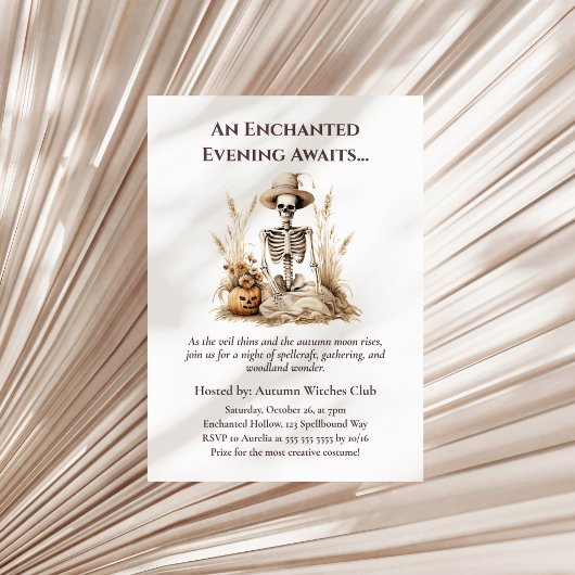 Funny Autumn Skeleton – Witchy Fall Gathering 招待状