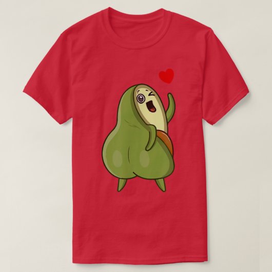 Funny Avocado Cat Cute Face Graphic Tシャツ (デザイン正面)