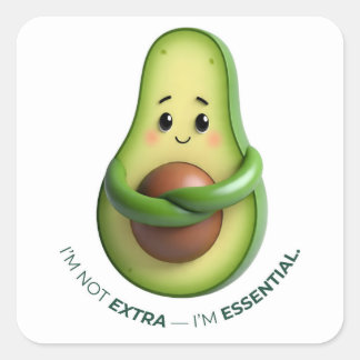 Funny Avocado Tote – I’m Not Extra, I’m Essential スクエアシール