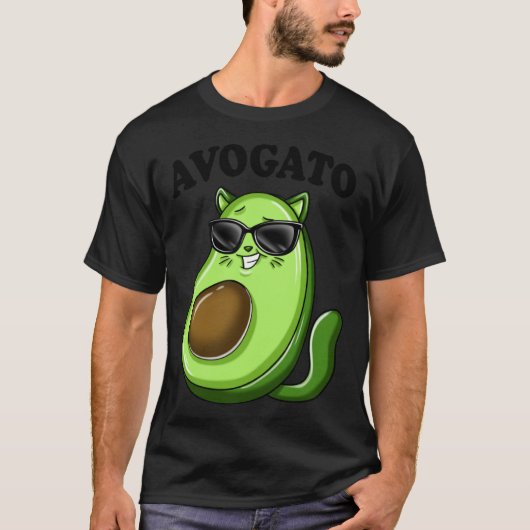 Funny Avogato Cool Glasses Teens Avocado Cat Women Tシャツ (正面)
