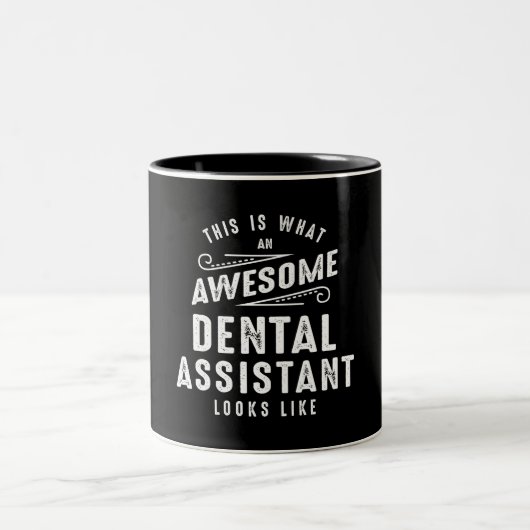 Funny Awesome Dental Assistant Job Occupation ツートーンマグカップ (中央)