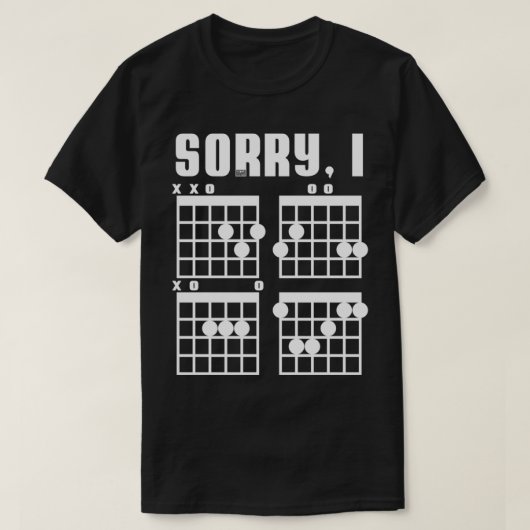 Funny Awesome Hidden Message Sorry, I DGAF Guitar  Tシャツ (デザイン正面)