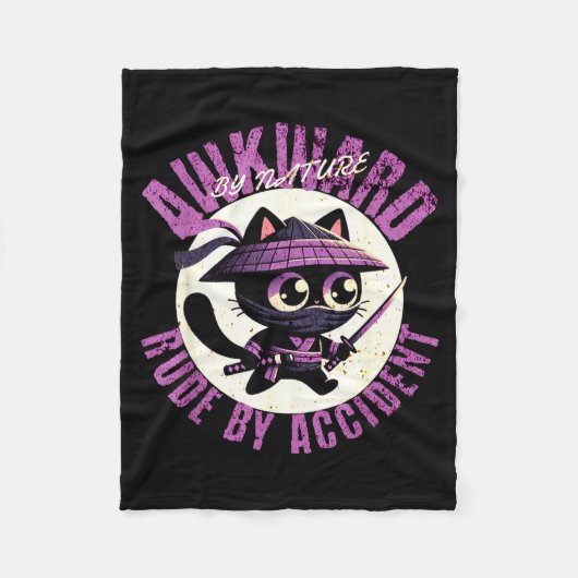 Funny Awkward Nature Quote Rude By Accident Humor  フリースブランケット (正面)