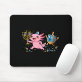 Funny Axolotl Dreidel Menorah Hanukkah Kids Womens マウスパッド (マウス)