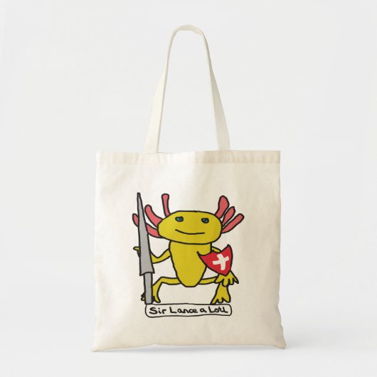 Funny Axolotl Knight トートバッグ (正面)