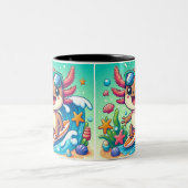 funny Axolotl MUG Kids ツートーンマグカップ (中央)