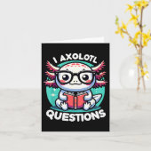 Funny Axolotl Questions Cute Axolotl カード (黄色い花)