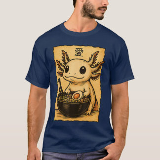 Funny Axolotl Ramen Tee Japanese Kawaii Anime Axol Tシャツ
