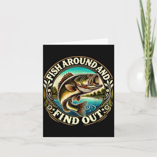 Funny B Fishing Men Dad Grandpa Fishing Lovers Ent カード (正面)