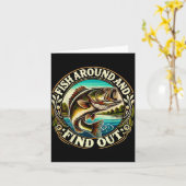 Funny B Fishing Men Dad Grandpa Fishing Lovers Ent カード (黄色い花)