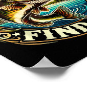 Funny B Fishing Men Dad Grandpa Fishing Lovers Ent ポスター (角)