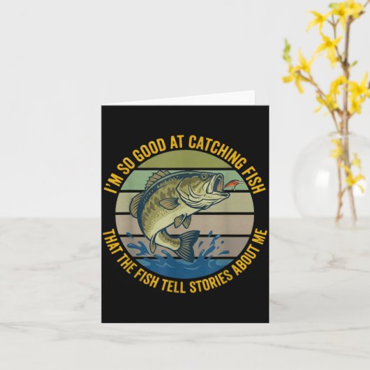 Funny B Fishing Quote Angler Snnerbait Lure Humor  カード (黄色い花)